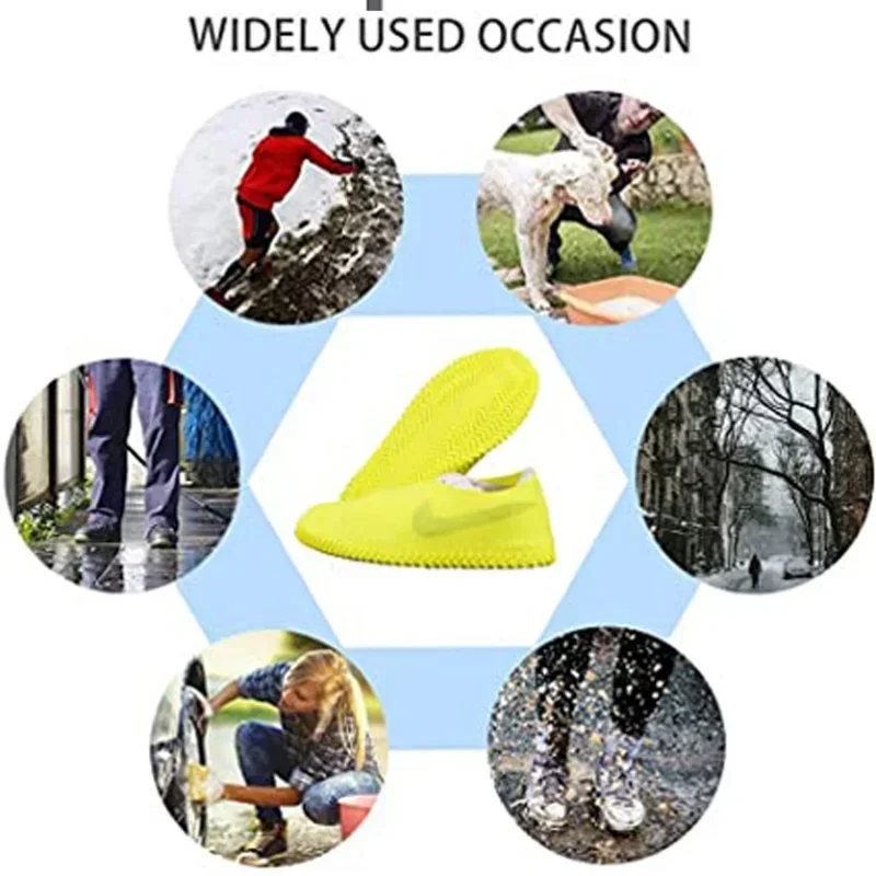 Kolorowe, wielokrotnego użytku, wodoodporne silikonowe ochraniacze na buty unisex na deszczowe dni na świeżym powietrzu 1 para nakładek na buty