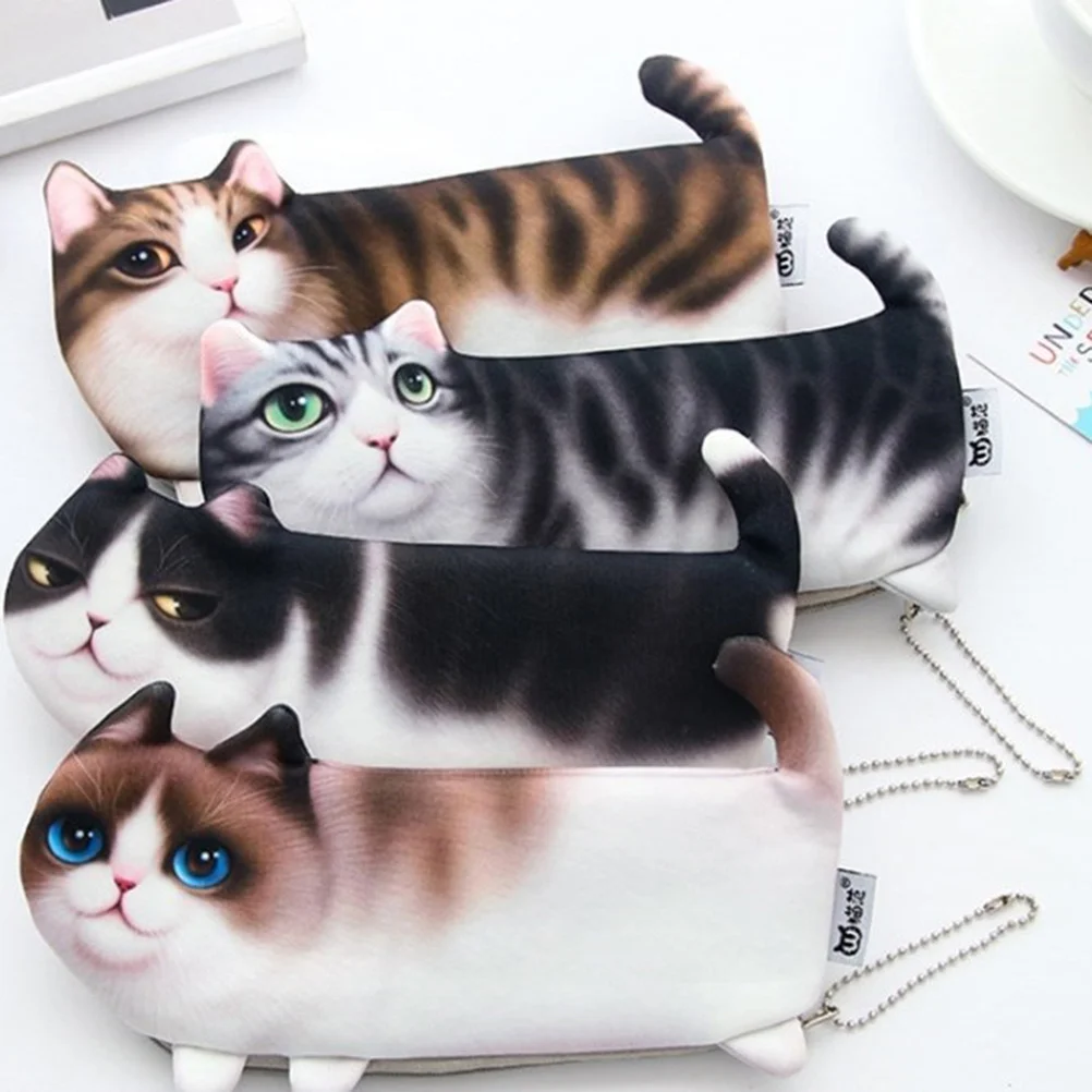 

Cartoon Cat Pattern Pencil Case Small Pen Bag Student Stationery Organizer Kids Large Capacity Pen Bag