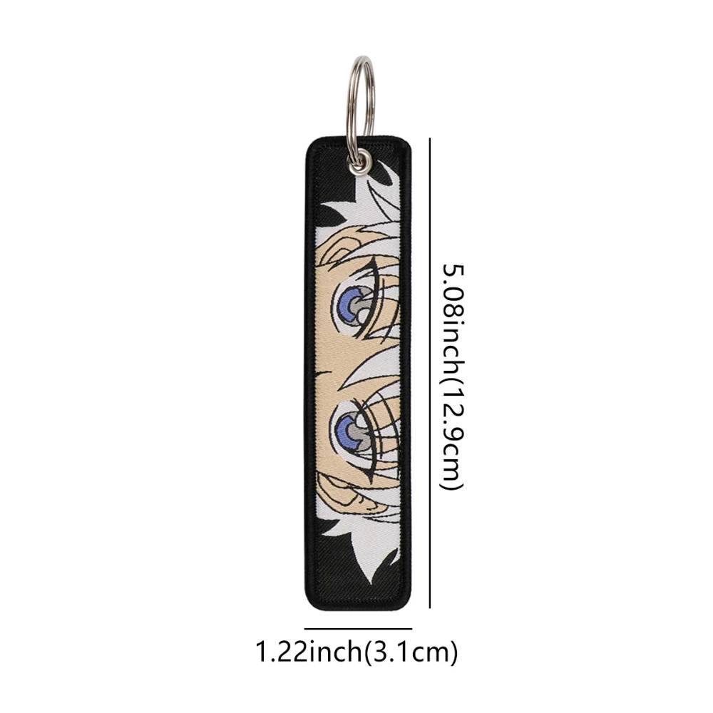 Gojo Satoru Cartoon Keychain for Motorcycle Manga Anime Key Chain for Men Gifts and Cars Key Tag Embroidery Key Fashion Jewelry