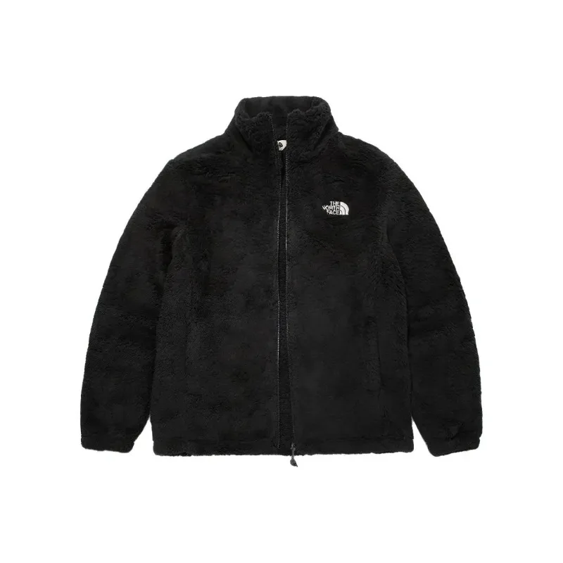 The North Face Compy FW22 Fleece Jacket Unisex Black Solid Color Stand Collar Warm Outdoor Coat Autumn Winter
