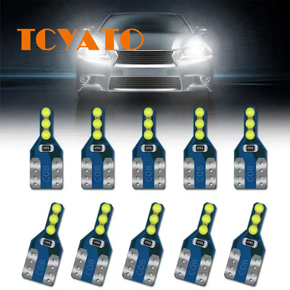  4/8/10PCS Cross Border Popularity - T10 LED Bulb W5W Ultra Bright Canbus 6 SMD COB Suitable for Car Installation 168194501 Car 