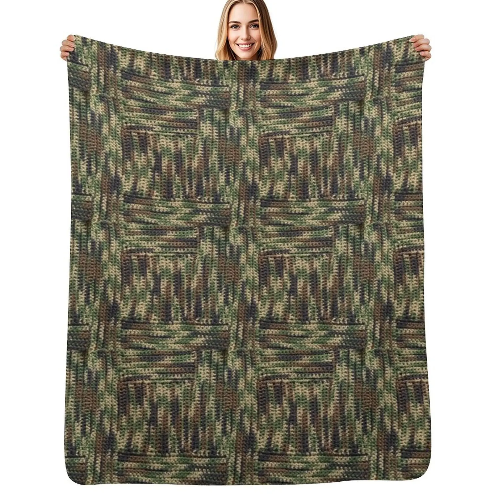 

Camo Throw Blanket Decorative Sofas Thermals For Travel funny gift Cute Blankets