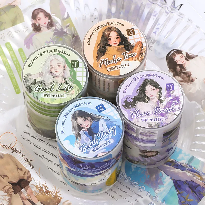 

1pcs/1lot Scrapbooking Stickers Decorative Adhesive Tapes Cozy Time Girl Pet Japanese Stickers