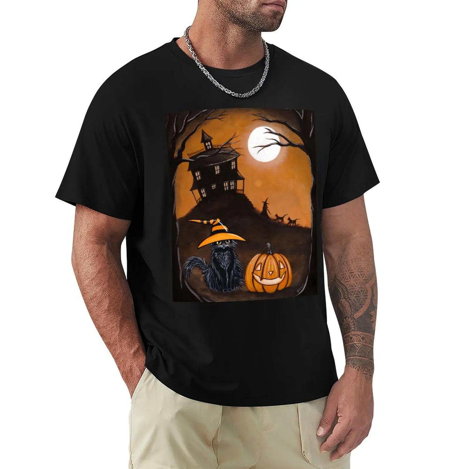 

The Halloween Watcher T-Shirt for a boy oversized t shirt Men's clothing