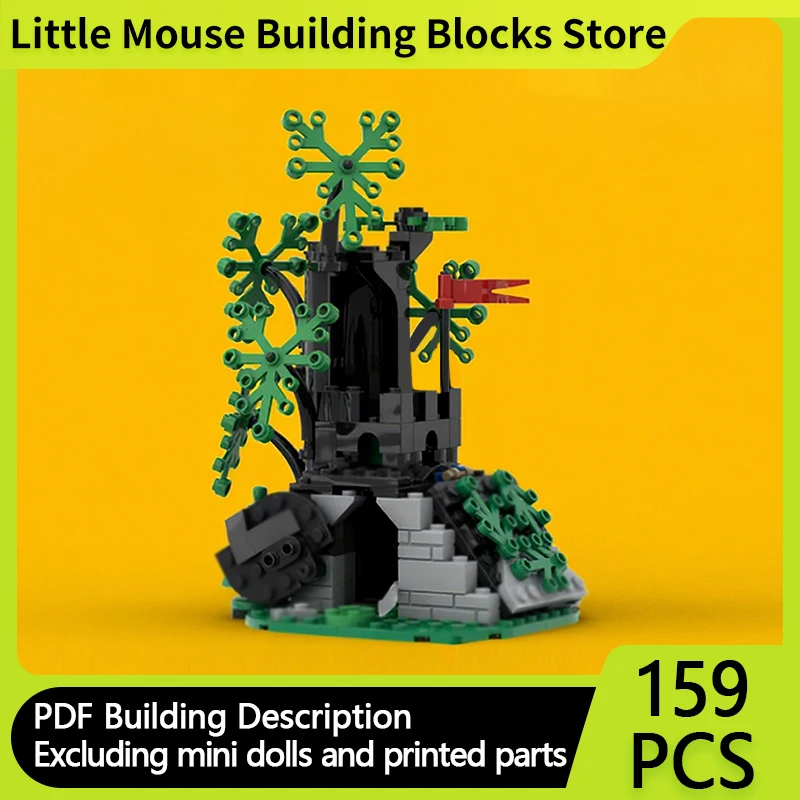 

Medieval Castle Model MOC Building Bricks Forest Hiding Place Modular Technology Gifts Holiday Assemble Children Toys Suit