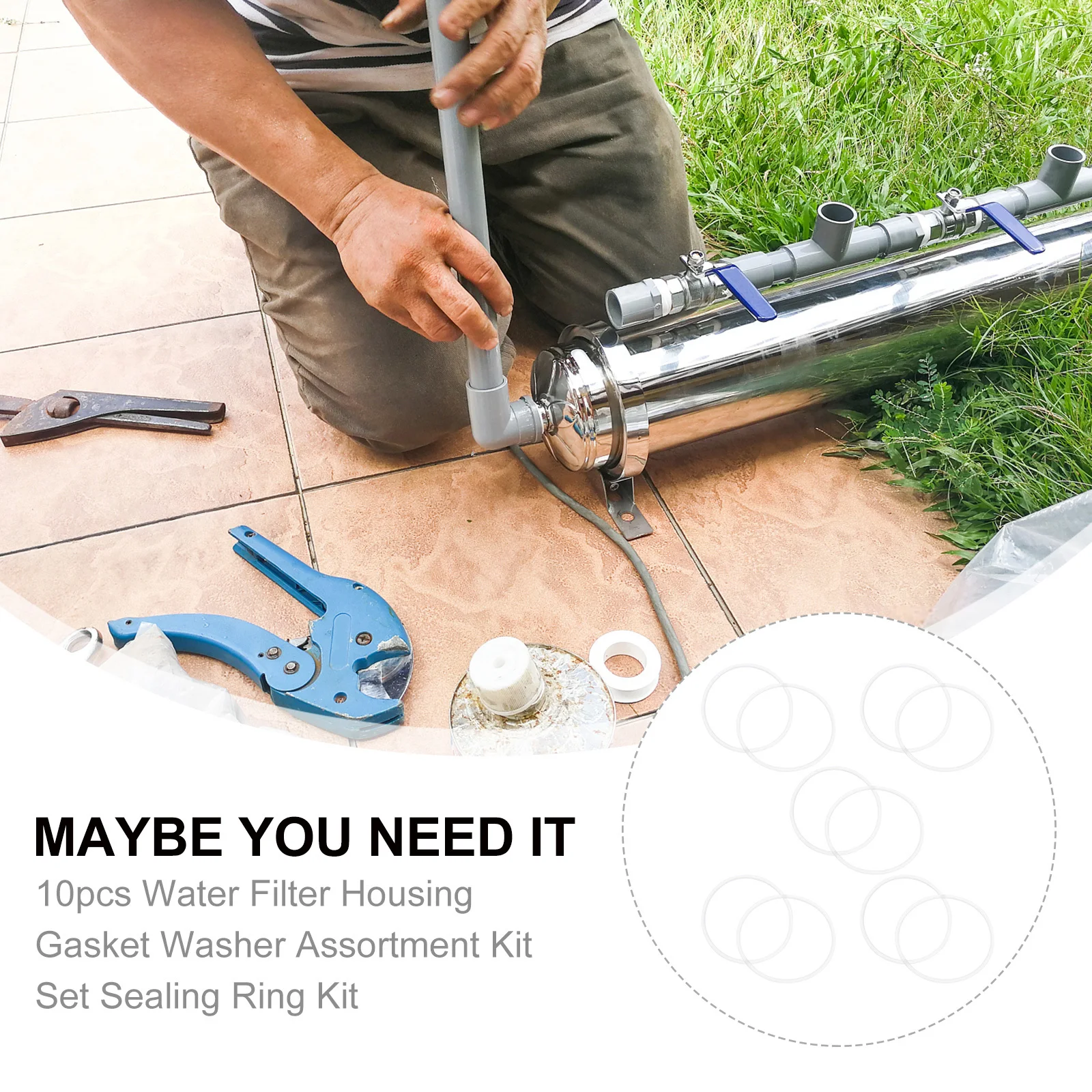 

10Pcs Silicone Seal O-Ring Set Water Filter Housing Gasket Replacement Leak Repair Kit Seal O-Ring Sealing Washer