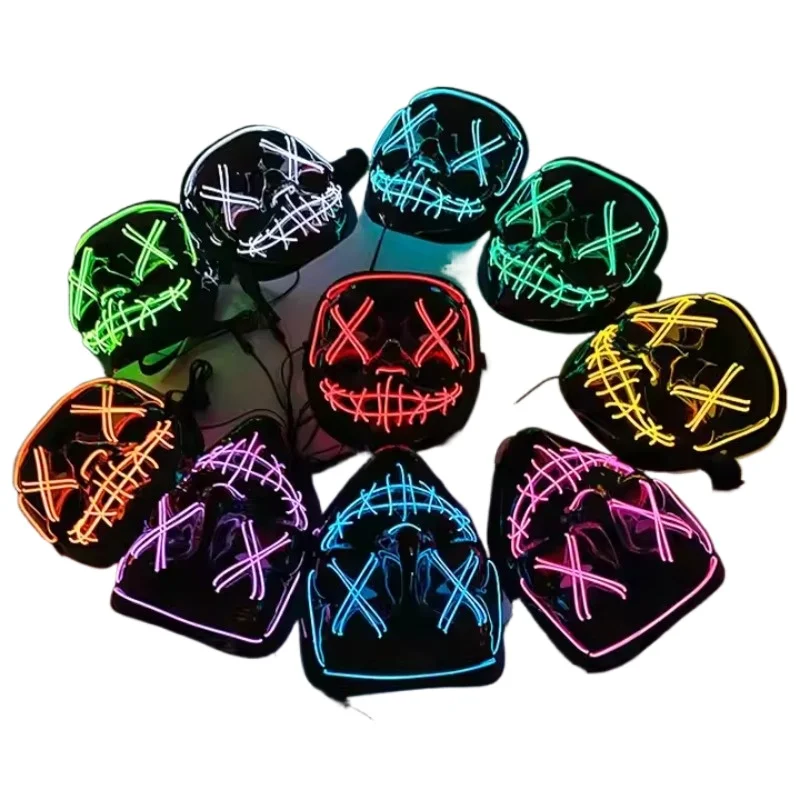 

Halloween Horror Light Emitting Diode Mask Type V Bloody Mask, Glowing EL Full Face Glowing Night Prop for Cosplay