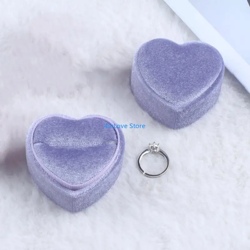 T4MD Elegant Heart Shaped Rings Storage Container for Anniversary Birthday Present