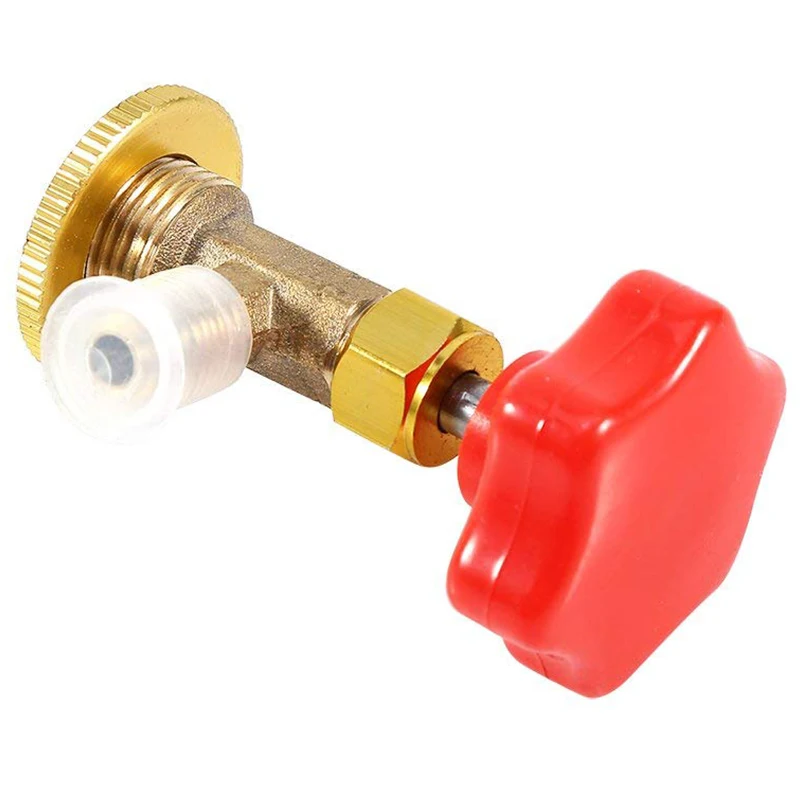 

Precise R134a Can Canister Opener Tap Tapper M14/1/4 Inch SAE Car Auto Air Conditioning Refrigerant Can Tap Valve Red + Gold Bot