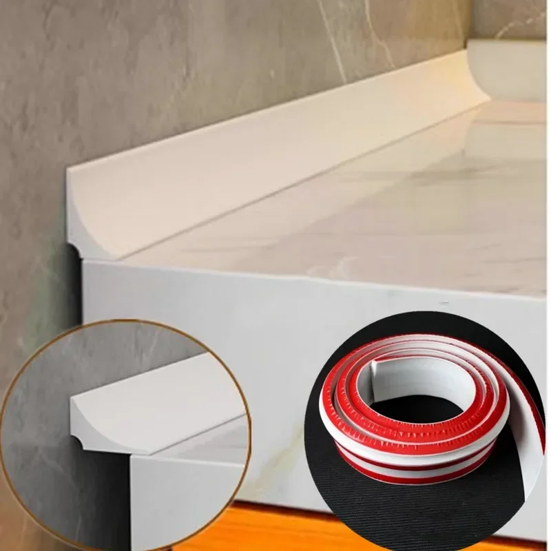 Tira de rolha de água de silicone chuveiro do banheiro anti barreira de inundação fita de vedação autoadesiva para bancada gap protetor de canto de parede