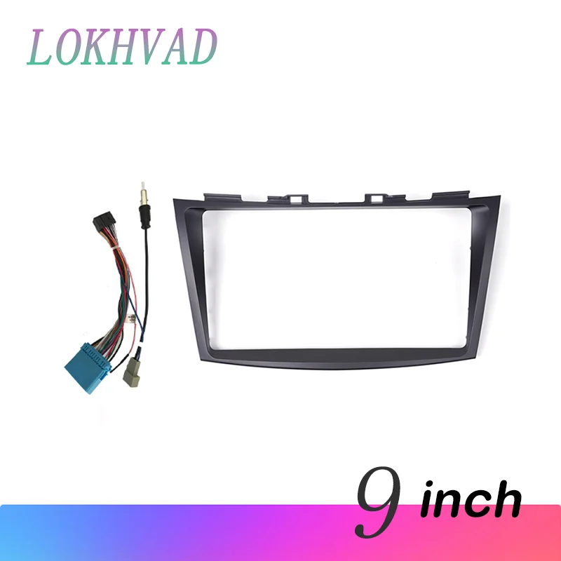 9 inch Car Radio Frame Cable Dash Mount Kit for Suzuki Swift 2011 2012 2013 2014 2015 Android 2 Din Stereo Plastic Fascia Panel