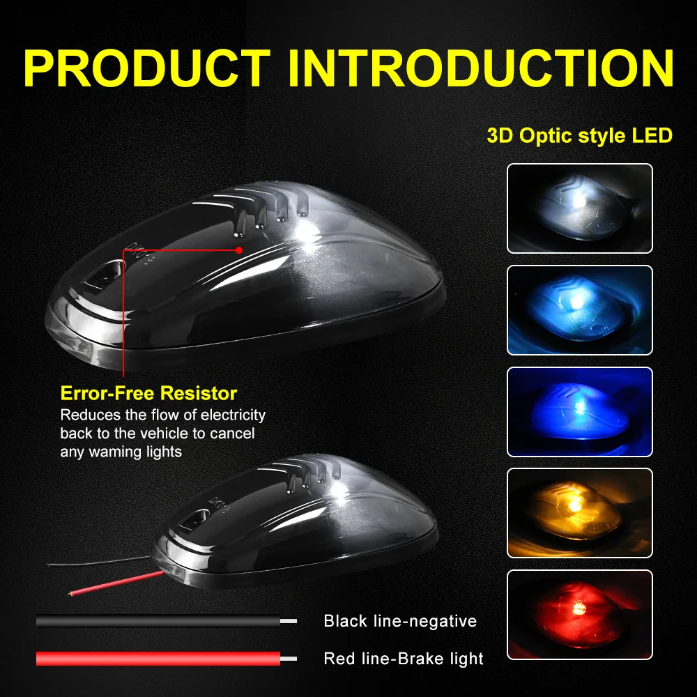 5PCS LED Running Cab Marker Roof Top Mouse Signal Light For Dodge RAM F150 Beast Toyota Tundra Chevrolet GMC Pickup SUV Spotligh