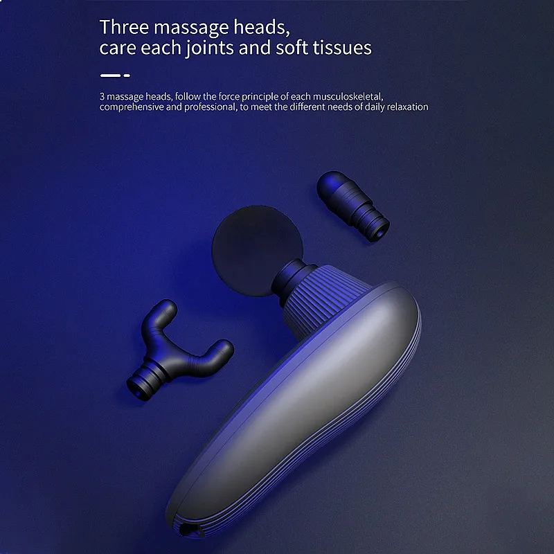 Handheld Quiet Cordless Electric Massage Gun Deep Tissue Mcle Massager Mini Body Therapy Three Gears B Rechargeable