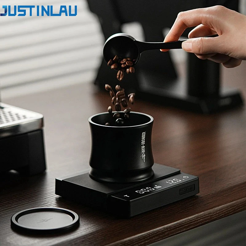 

JUSTINLAU 51/54/58mm Coffee Powder Receiver Aluminium Alloy Dosing Cup for Grinder Portafilter Pour Over Coffee Dosing Funnel