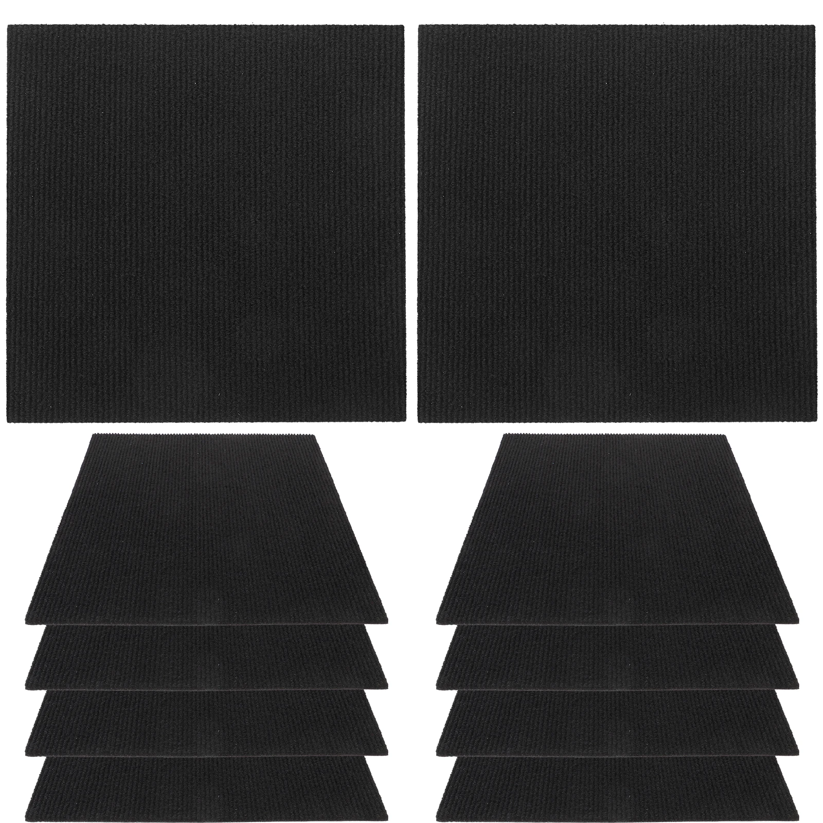 

10pcs Black 30x30cm Non Slip Self Adhesive Floor Tiles Stickers Peel Stick Carpet Tile Decals Anti Slip Wall Decor