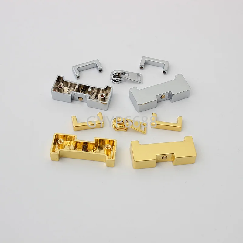 1-20Sets Gold,Chrome H Square Locks Shoulder Bags Metal Buckles Zipper Head Decorative Clasps Closure DIY Hardware Accessories