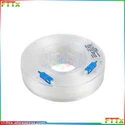 SC UPC Indoor transparent fiber optic cable 10-100M G657A2 Invisible 0.9mm Single-mode Single Core Jumper
