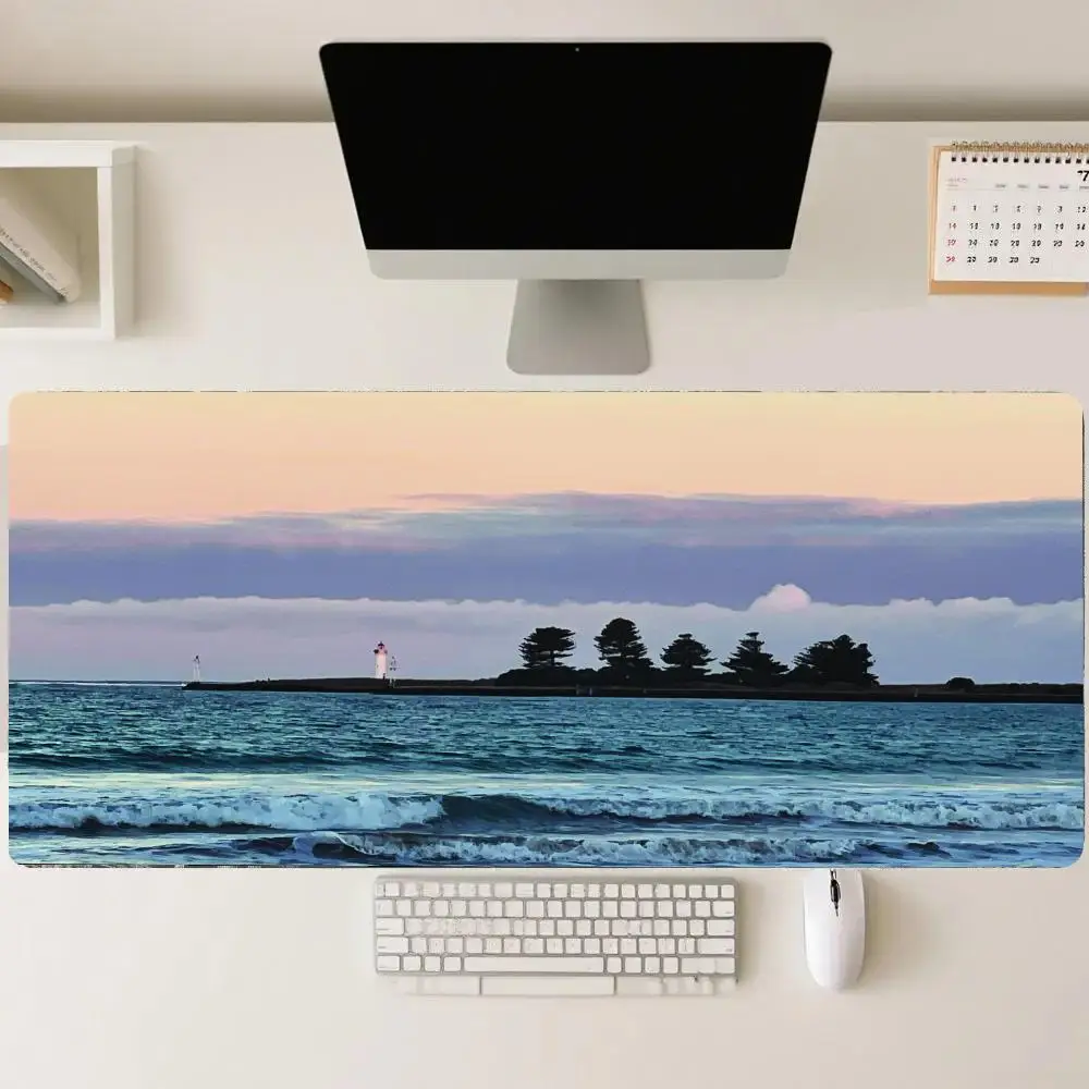 Seaside lighthouse Gaming Mats Extended Pad Pc Accessories Mouse Pads Desk Interior Mousepad Gamer Setup Decoration Mouse Mat