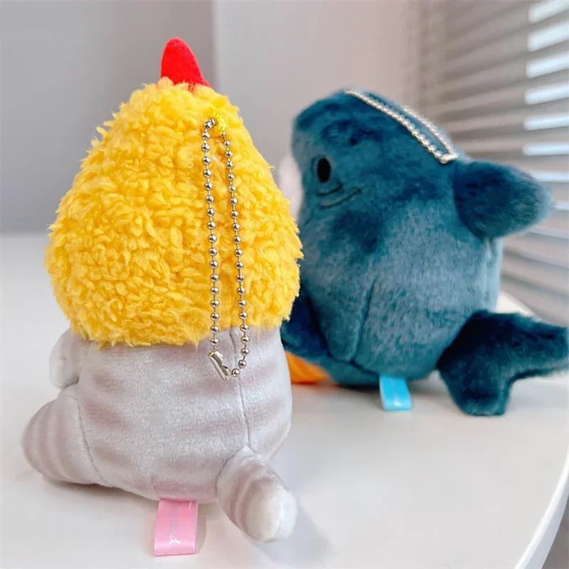 13cm Kawaii Mofusand Anime Hobby Tempura Fried Shrimp Shark Cat Cartoon Cute Plush Doll Pendant Bag Pendant Gift for Girlfriend