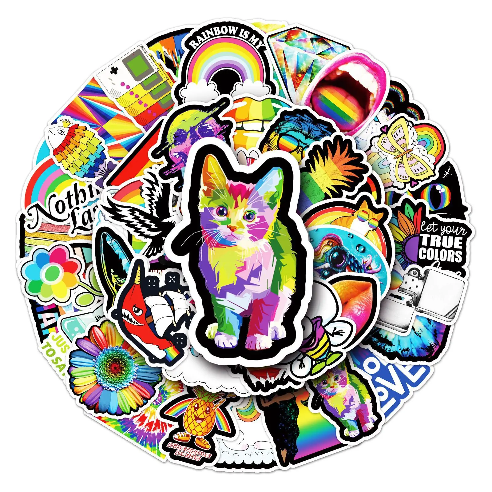 

Набор из 50 радужных граффити-наклеек для ноутбуков, бутылок для воды, гитар, скейтбордов, персонализированного декора для блокнотов