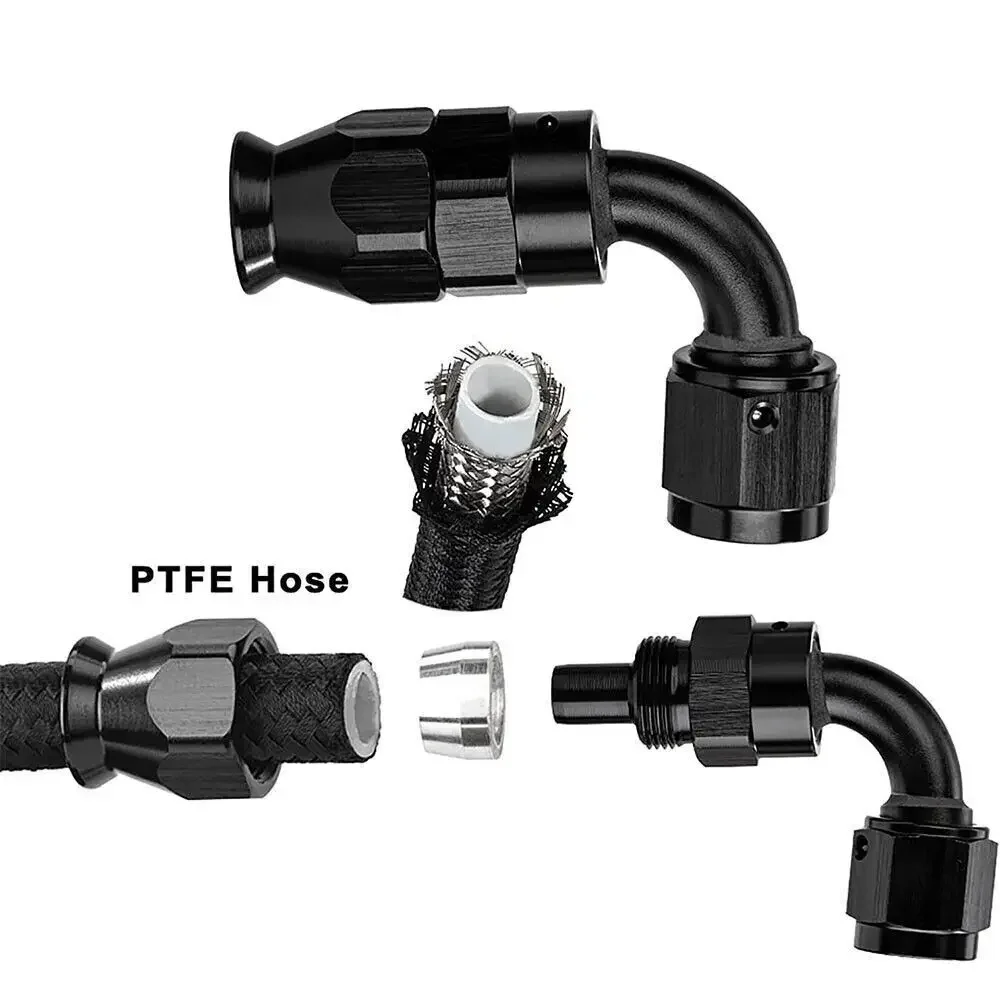 دائم AN4 AN6 AN10 10FT الألومنيوم النايلون مضفر PTFE خط الوقود مع 6 قطعة تركيبات خرطوم عدة للسيارات الأسود TF-1054