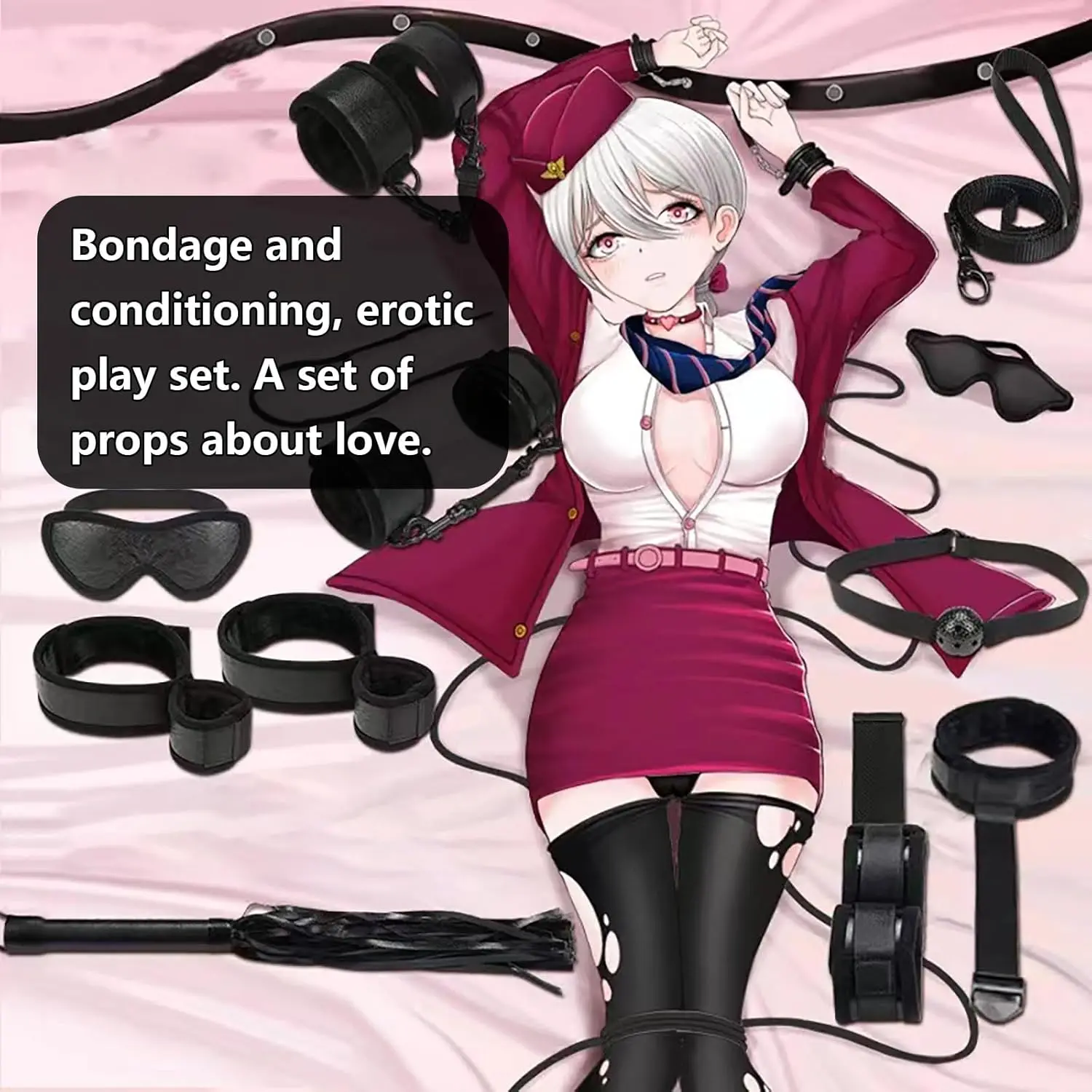 Sexy Toys for Cosplay Couples Adult Products 18 Handcuffs Erotic Accessories Bondage Hemp Rope Mask Sex SM BDSM Bondage Kit Set - view 4