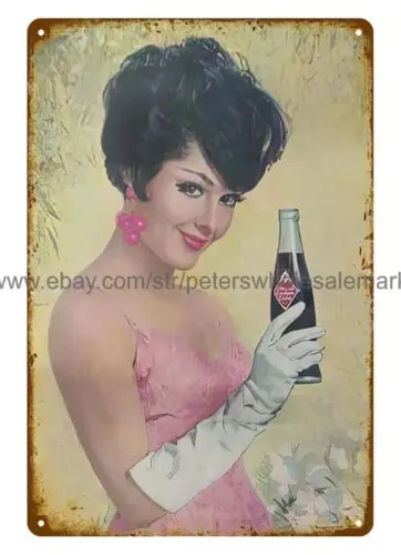 1967 lady RC Royal Crown Cola RC metal tin sign reproduction wall art decor