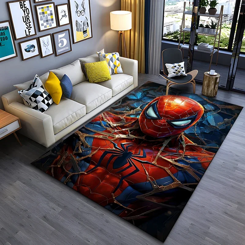 Fashion Spider Man HD Pattern Rug for Bedroom Living Room Anime Carpets for KIDS Room Floor Mat Home Decor Non-Slip Rug GIFT