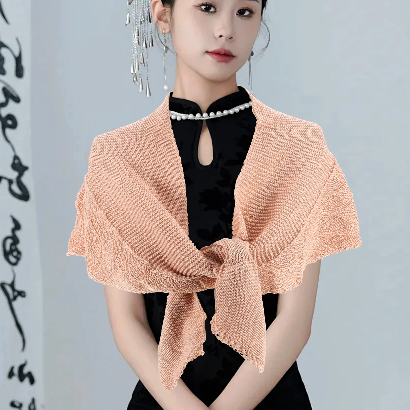 

Scarf Knitted Shoulders Fake Collar Shawl Knitting Clothes Faux Detachable Shirt