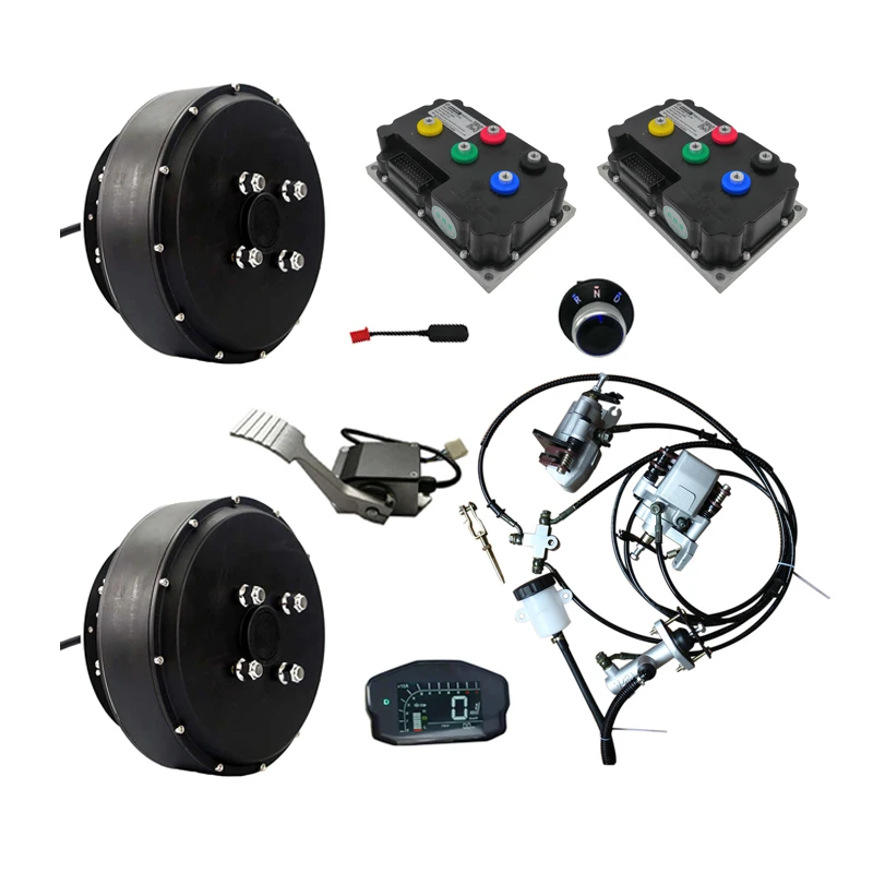 Dual QS205 3000w V3 E-Car Hub Motor Conversion Kit with Fardriver Controller ND72530/72680 with Bluetooth