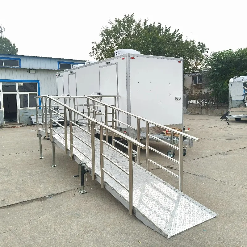 Customized High Quality Mobile Toilet Trailer Portable Restroom With Accessible Ramp For Municipal Projects