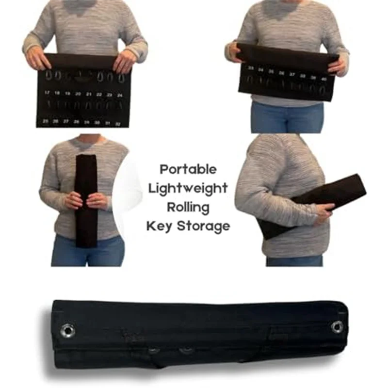 

Versatile Roll-Up Key Storage Box, Weatherproof Portable Storage Box, Holds 40 Keys, Security Hook, For Home Office Durable-ABQU