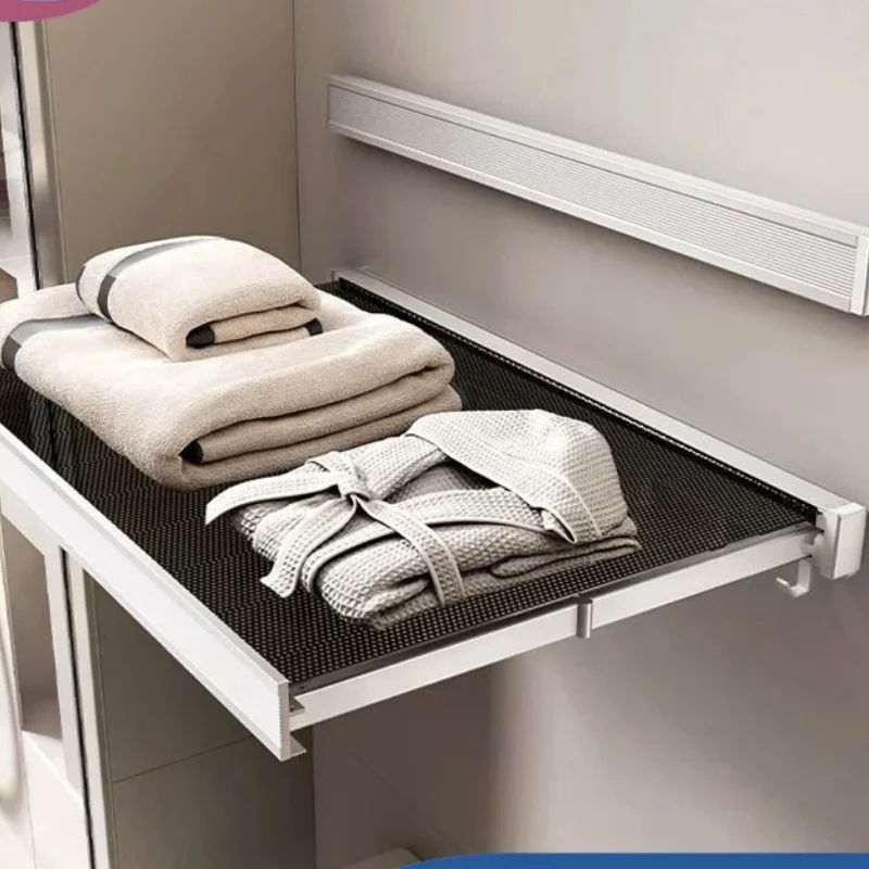 Balcony Drying Racks Retractable Drying Net Foldable Multifunctional Stainless Steel Sock Wall Shelf Bathroom Portable Organizer