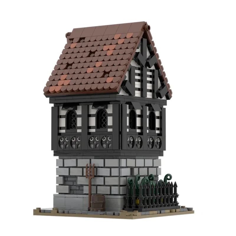 

Modular Architecture Model Educational Toys Gift Collection DIY Assembly Bricks Medieval Townhouse Building Blocks Set