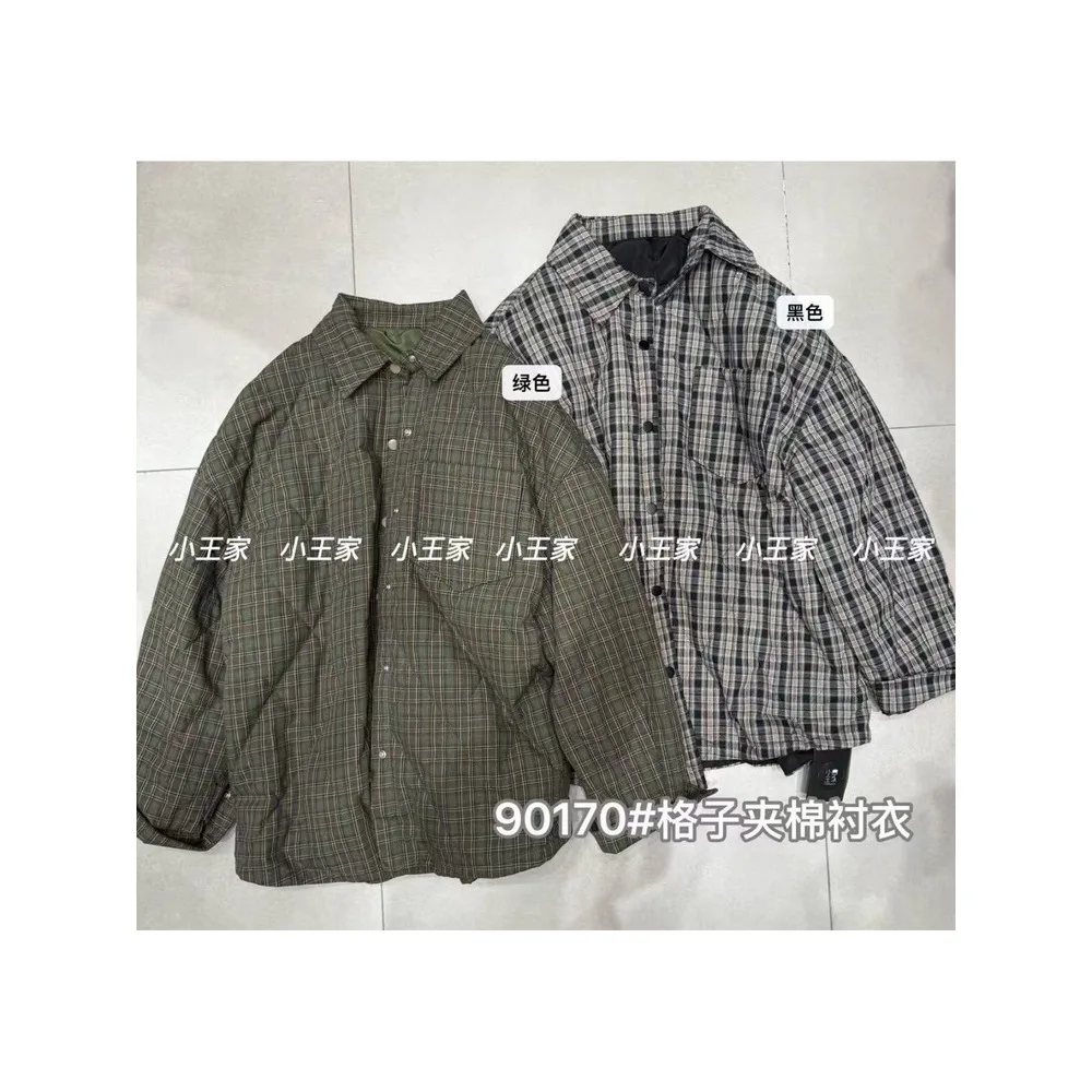 SuperAen 秋冬韓国風ルーズオーバーサイズカジュアルヴィンテージチェック柄コットン非対称長袖シャツ