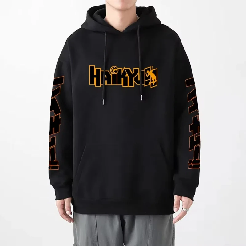 Japan Anime Haikyuu Manga Prints Hoodies Mens New Fashion Hoody Hip Hop Fleece Sweatshirts Crewneck Pullovers Cute Clothing