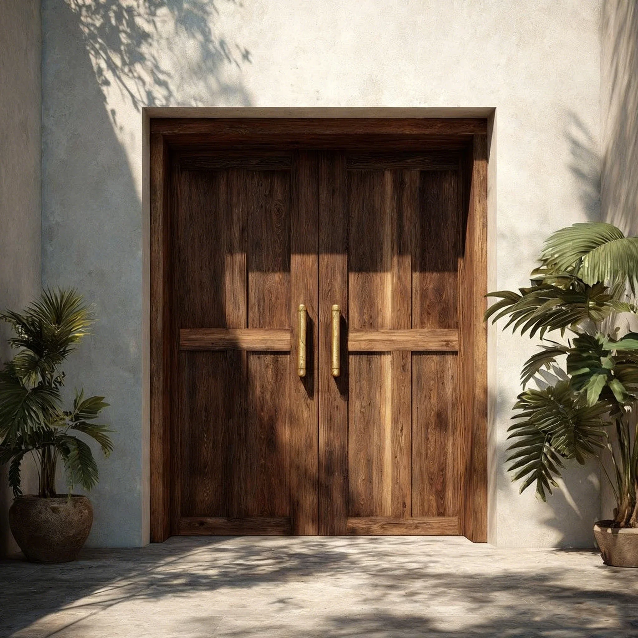 xx-Customization Courtyard Interior Solid Wood Entrance Door Anti-theft Manual Door Log-style Villa Double Swing Main Gate
