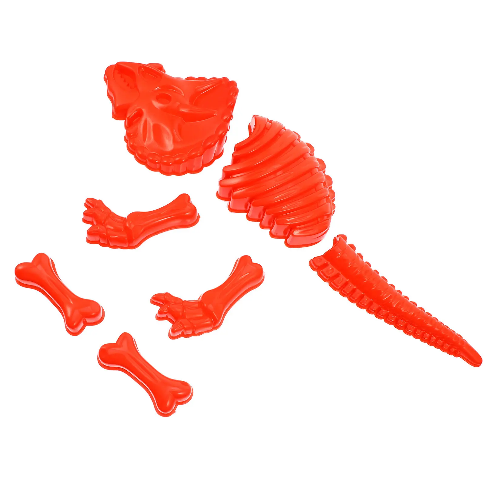 1Set Dinosaur Sand Molds Set Hard Hollow Plastic DIY Molding Tools for Children Imagination Building Hand Skills At Beach Or