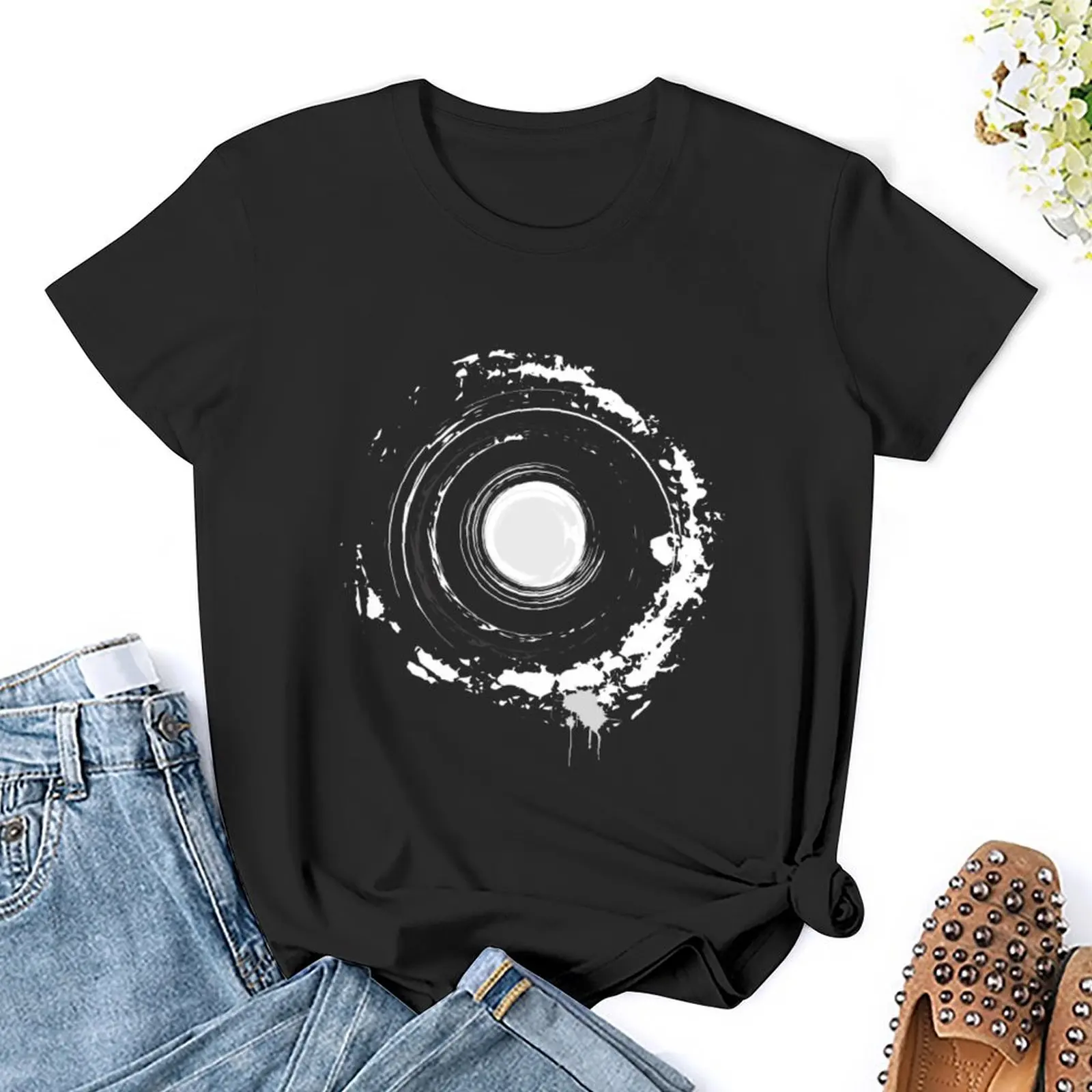 Abstracte Maan Kunst Motief T-Shirt Dame Kleding Zomer Top T-Shirt Jurk Voor Vrouwen Graphic