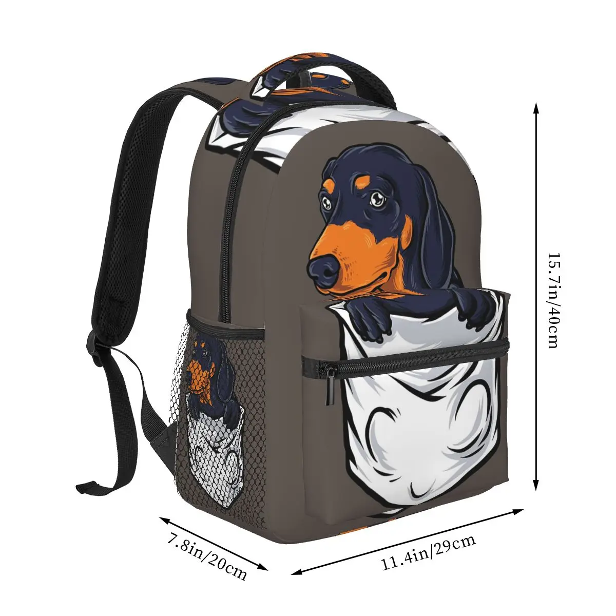 Dachshund Sausage Badger Wiener Dog Student Backpack School Bag Hiking Travel Daypack for Men Women Bookbag Shoulder Bags