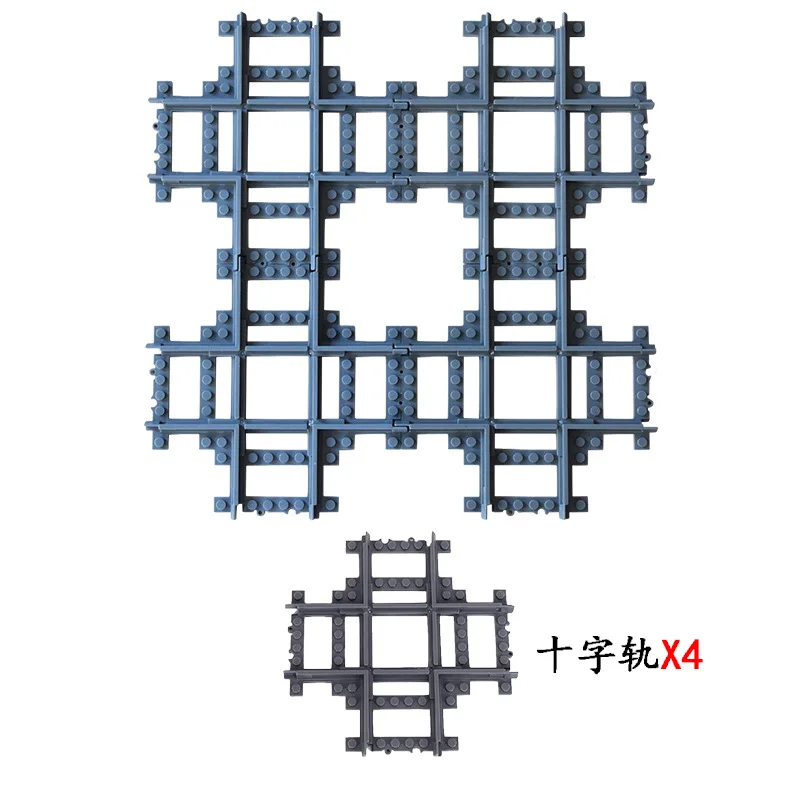 Décennie s de construction de voie ferrée MOC, scène BLOLarge, bricolage, croix, briques d'intersection, jouets, rail, voiture, compatible avec LEGO