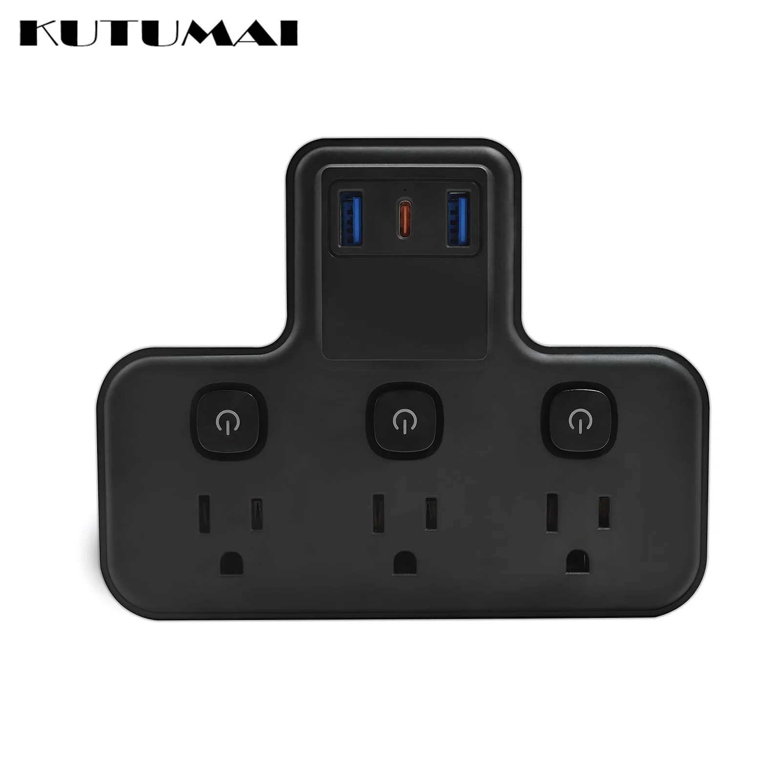 

Multi Plug Outlet Surge Protector Wall Outlets Extender Power Adapter with 3 Power Socket 2 USB-A and USB-C Charging Ports