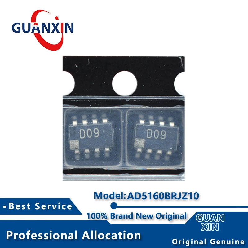 

100% New AD5160BRJZ10 AD5160BRJ10 AD5160BRJZ10-RL7 AD5160BRJZ10-R2 Marking D09 SOT23-8 AD5160