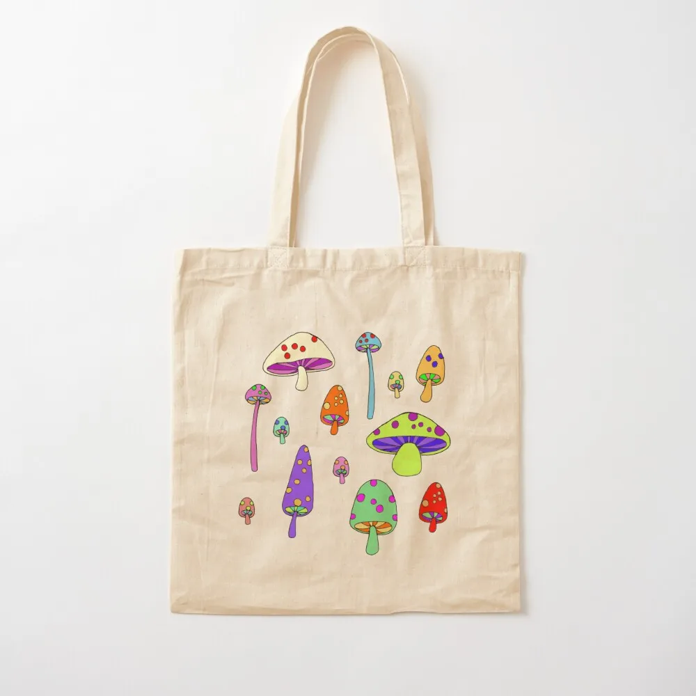 

Technicolor Mushrooms Tote Bag shoping bag bag for beach the tote Big women