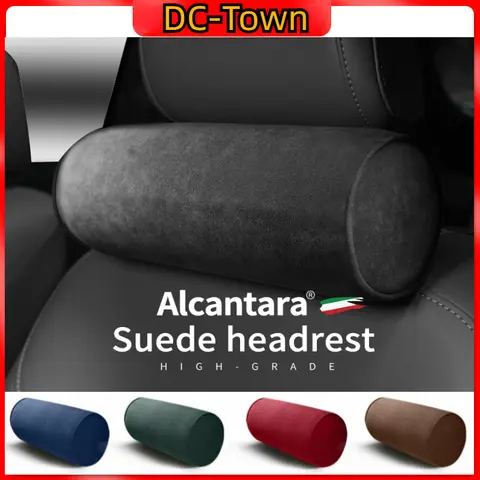 자동차 목 베개 Alcantara 스웨이드 원형 머리 받침 장착 자궁 경부 척추 보호 베개 벤츠 아우디 BMW 용 범용 자동차 사용