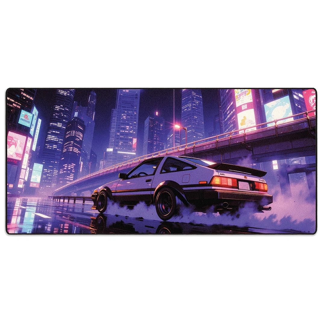

Neon Retro-Future mouse pad: Glide Through a Rain-Drenched Metropolis with Vivid Glow, Elevating Your Desktop Aesthetics
