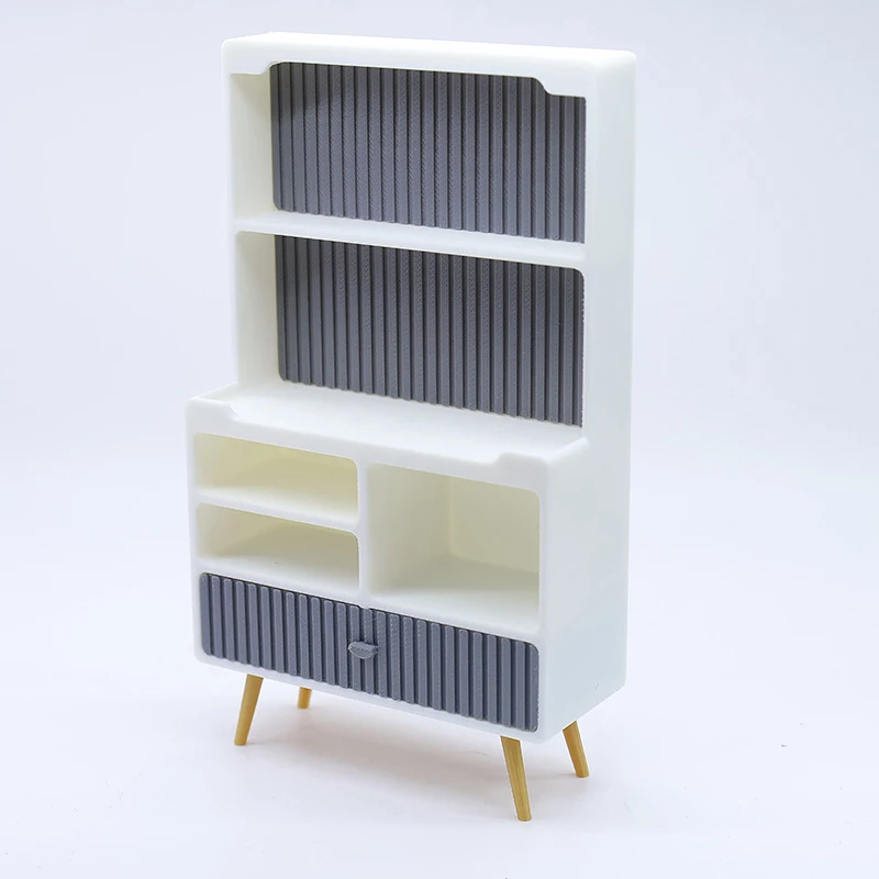 Miniature 1/12 Cabinet Storage Rack Model; Essential Prop for Dollhouse Micro Scene Creation