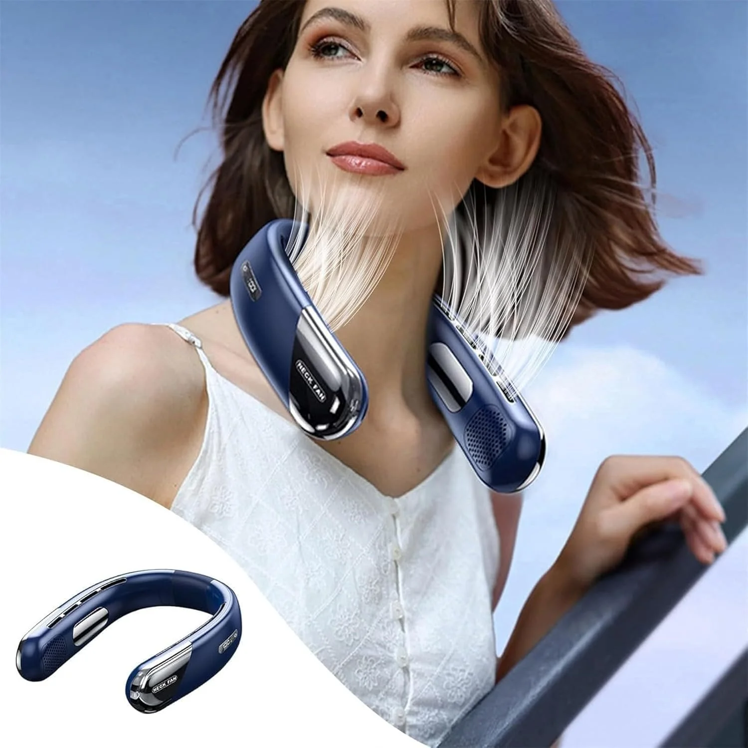 مروحة محمولة قابلة للتعديل للرقبة للرجال الكبار مروحة الرقبة مقاوم للماء مروحة شخصية لمروحة الرقبة للرقبة للنساء رقيقة خفيفة الوزن #5