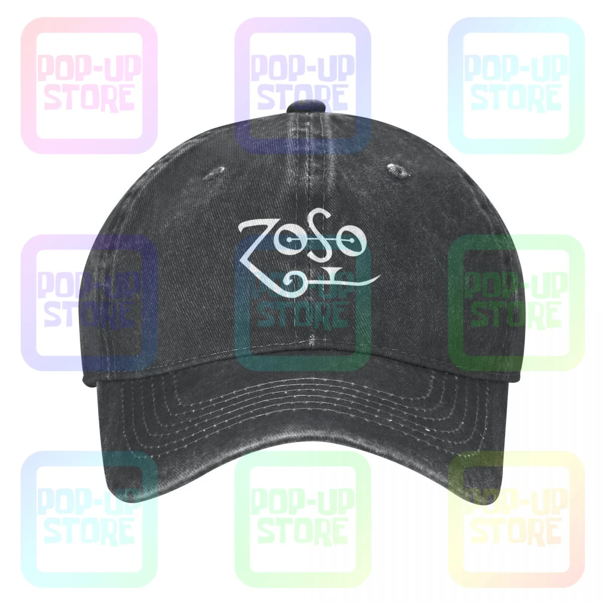 Zoso - Jimmy Page Plant Zeppelin Classic Rock Washed Denim Baseball Cap Trucker Hats Vintage Adjustable