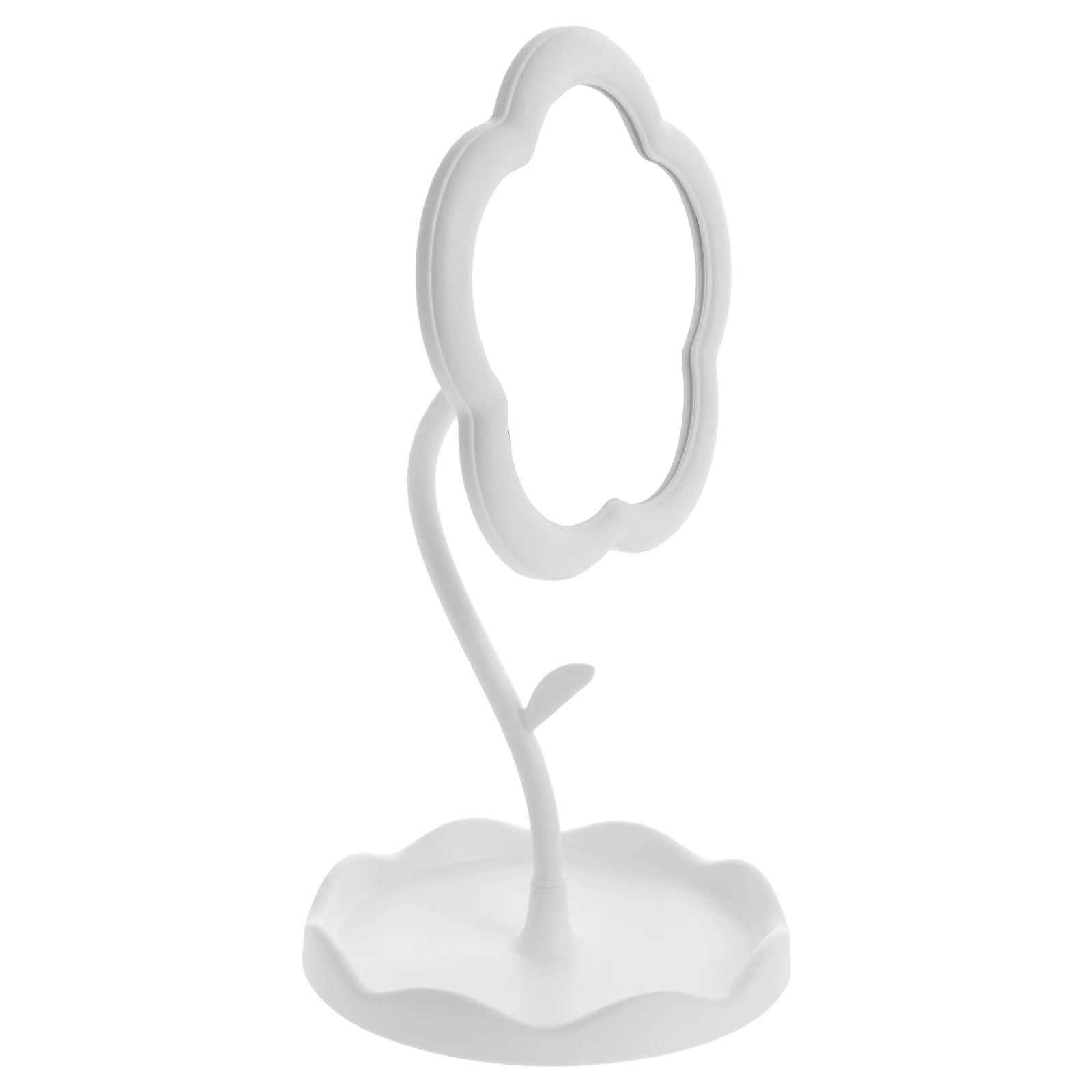 花の形の化粧鏡、卓上化粧鏡、小型テーブルミラー、丈夫なプラスチックガラススタンド、家庭用、日常使用、オフィス用ミラー